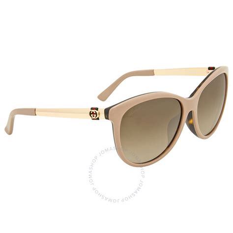 gucci asian fit cat eye powdered havana gold sunglasses|Cat.